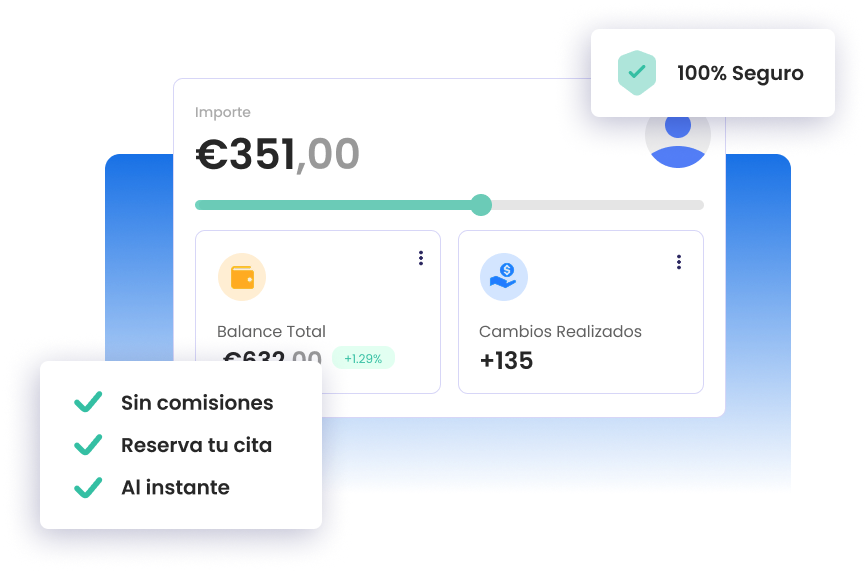 Demostración de la app, con cambio de Divisas