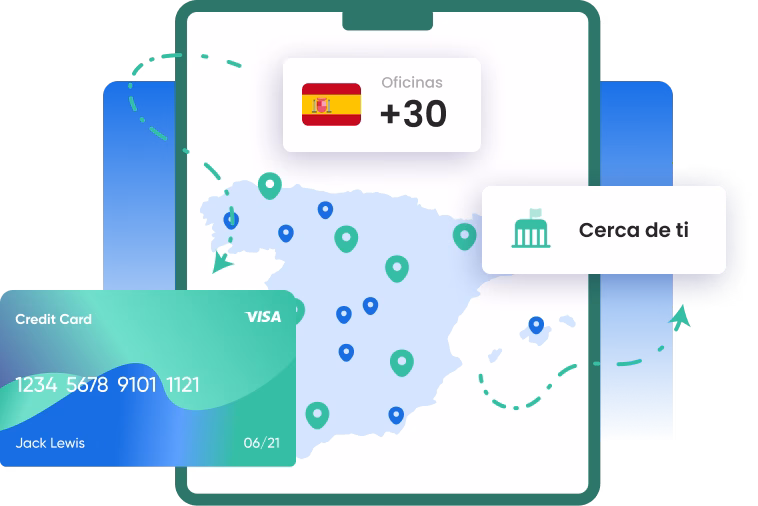 Mapa con más de 30 oficinas en España